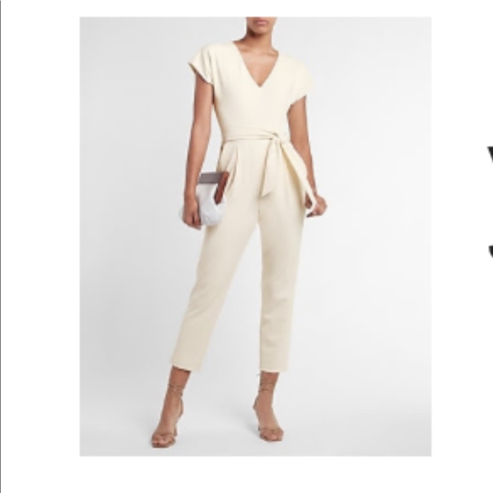 Express tie waist jump suit